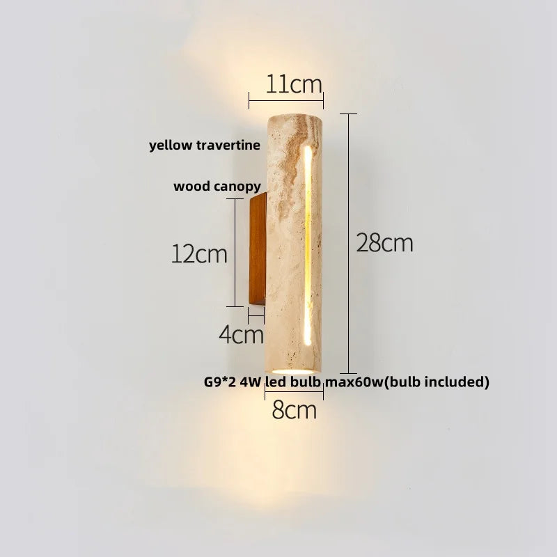 DecorBites™ LED Stone Clock Wall Lamp Sconce, Modern Nordic Yellow Cave Bathroom Mirror Light