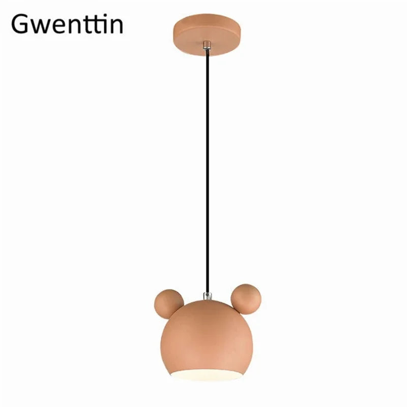 DecorBites™ Cartoon Mouse Pendant Light: Nordic Iron Hanging Lamp for Children's Room, LED Lighting Fixtures