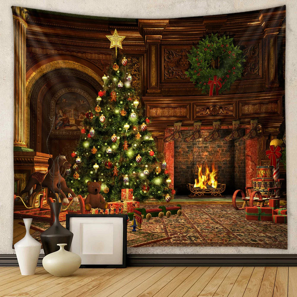 Decobites Christmas Tree Tapestry Wall Hanging for Festive Home Decor