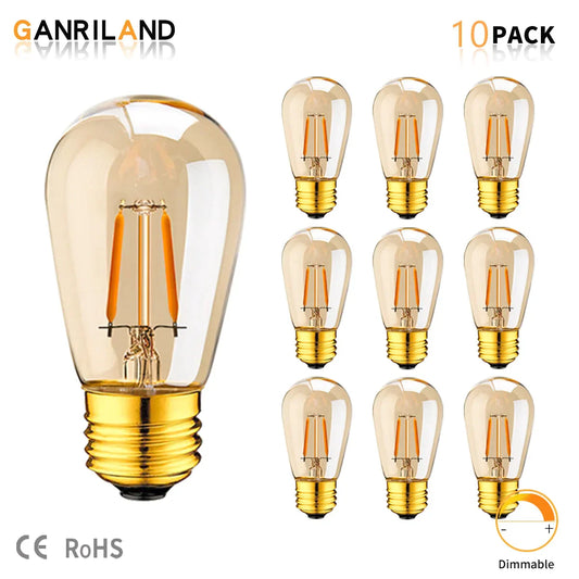 DecorBites™ 1W Dimmable E27 LED Edison Bulb ST45 Amber Glass 10-Pack