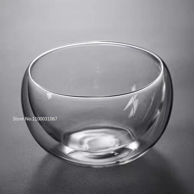 DecorBites™ Double Wall Glass Salad Bowl Insulated Container - Heat Resistant Kitchen Tableware