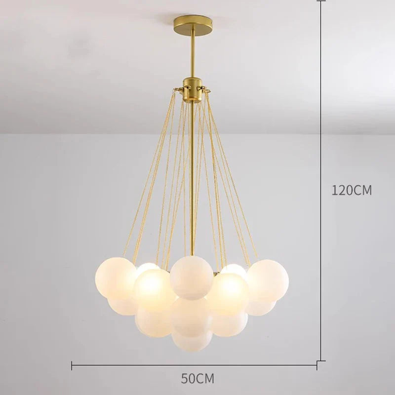 White Frosted Glass Chandelier