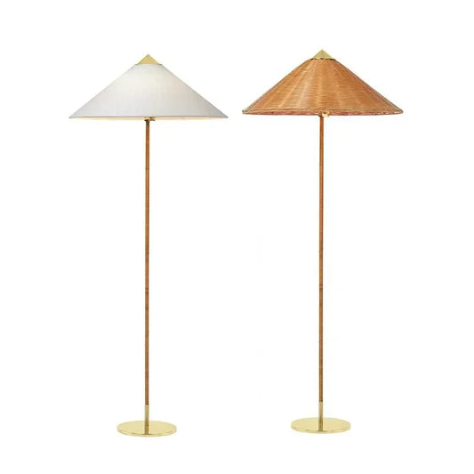 DecorBites™ Gubi Rattan Shade Floor Lamp Vintage Stand Light Nordic Style