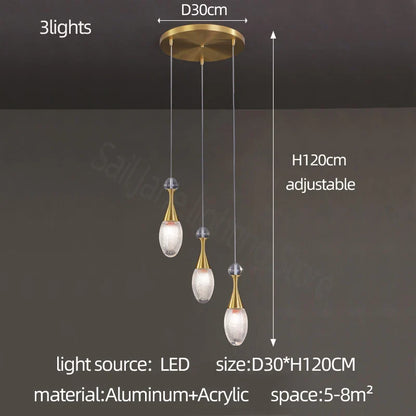 DecorBites™ LED Luxury Chandelier for Living Room Hall Dining Kitchen - Modern Double Staircase Lighting