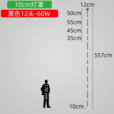 Lámpara de araña de cristal lineal DecorBites™ | Minimalista negro/dorado | Diseño creativo de 5/6/7/8 luces