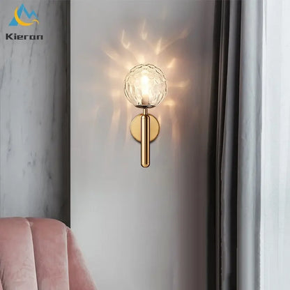 مصابيح حائط LED على شكل كرة زجاجية من DecorBites™ لغرفة النوم وغرفة المعيشة وإضاءة بجانب السرير
