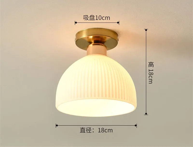 DecorBites™ Ceramic Glass Chandelier: Modern LED Ceiling Light for Living Room Aisle