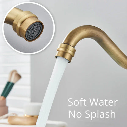 DecorBites™ Black Brass Waterfall Basin Faucet - Single Handle Vanity Tap