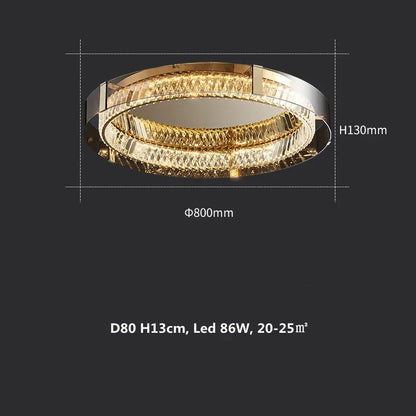 Lámpara de techo regulable DecorBites™ Crystal LED con cuerpo de acero y cristal gris