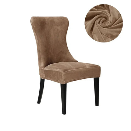 Decobites Velvet Fleece High Back Chair Covers: Elegant, Armless Seat Slipcovers