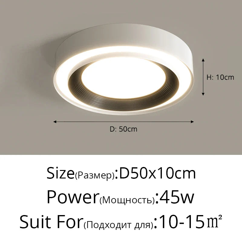 DecorBites™ LED Ceiling Lights: Modern Dimmable Square Circular Indoor Lighting for Bedroom, Balcony, Aisle