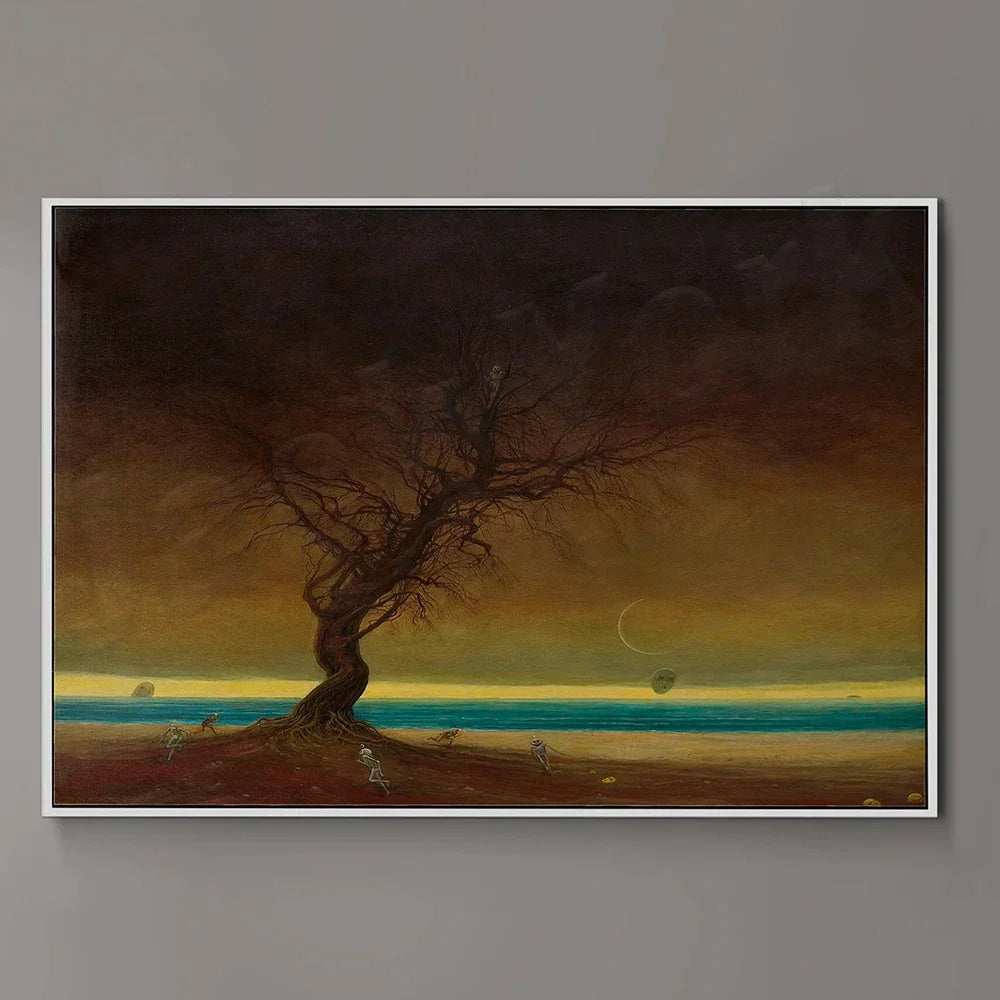 DecorBites™ Beksinski Prints: Surreal Gothic Art Poster, Psychedelic Characters, Polish Surrealism