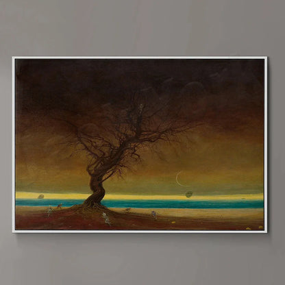 DecorBites™ Beksinski Prints: Surreal Gothic Art Poster, Psychedelic Characters, Polish Surrealism