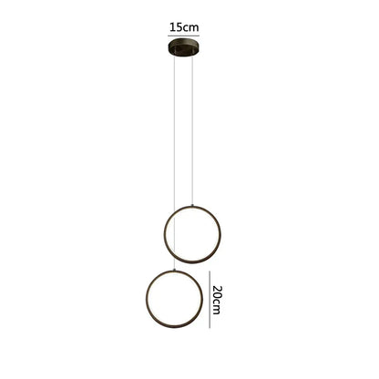 Lámpara colgante LED negra DecorBites™: Elegante lámpara de techo para dormitorio, pequeña lámpara de araña