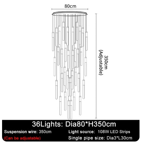 DecorBites™ LED Chandelier: Modern Staircase & Kitchen Pendant Light for Home Decoration