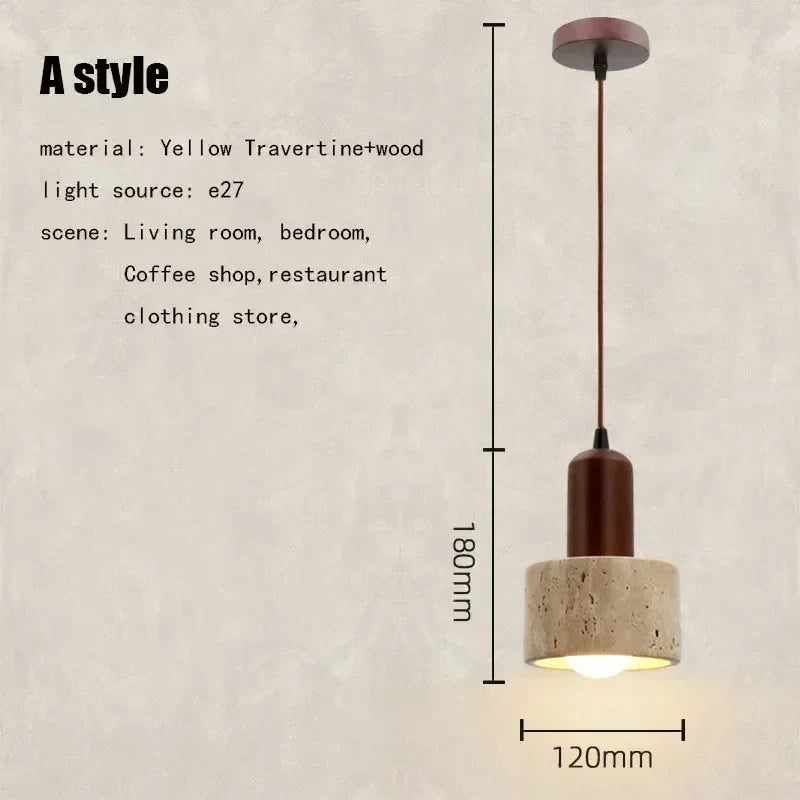 DecorBites™ Elegant Wabi Sabi Travertine Pendant Lamp for Dining Desk & Kitchen Island