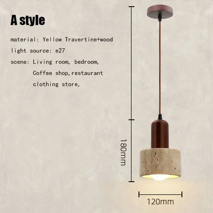DecorBites™ Elegant Wabi Sabi Travertine Pendant Lamp for Dining Desk & Kitchen Island