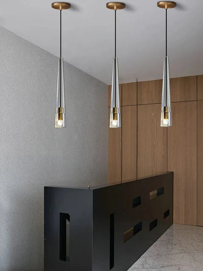 Lámpara colgante de cristal DecorBites™ Crystal Copper, decoración dorada para el hogar.