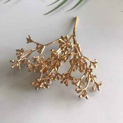 DecorBites™ Gold Hybrid Flower Cherry Stamen Berries Bundle for DIY Decor