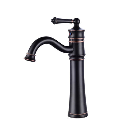 DecorBites™ Black Brass Basin Faucet High Arch Single Handle Deck Mounted Mixer