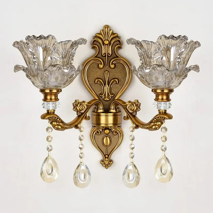 DecorBites™ Crystal Glass Dual Head Wall Lamp - European Retro Style