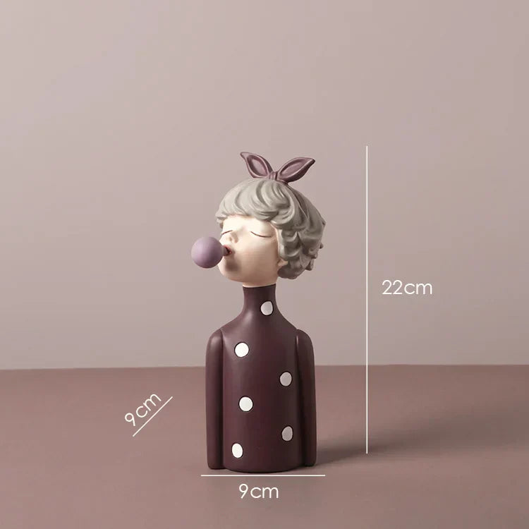 DecorBites™ Bowknot Girl Resin Figurine | Home Room Decor & Wedding Gift