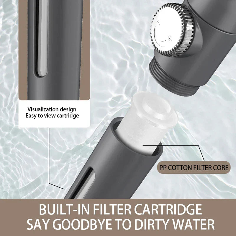 رأس دش DecorBites™ عالي الضغط قابل للتعديل مع 3 أوضاع وقاعدة خرطوم