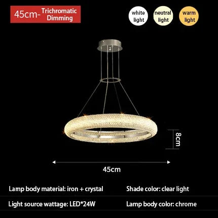 DecorBites™ Elegant Chrome Crystal Chandelier for Dining Room Living Room Bedroom Hallway