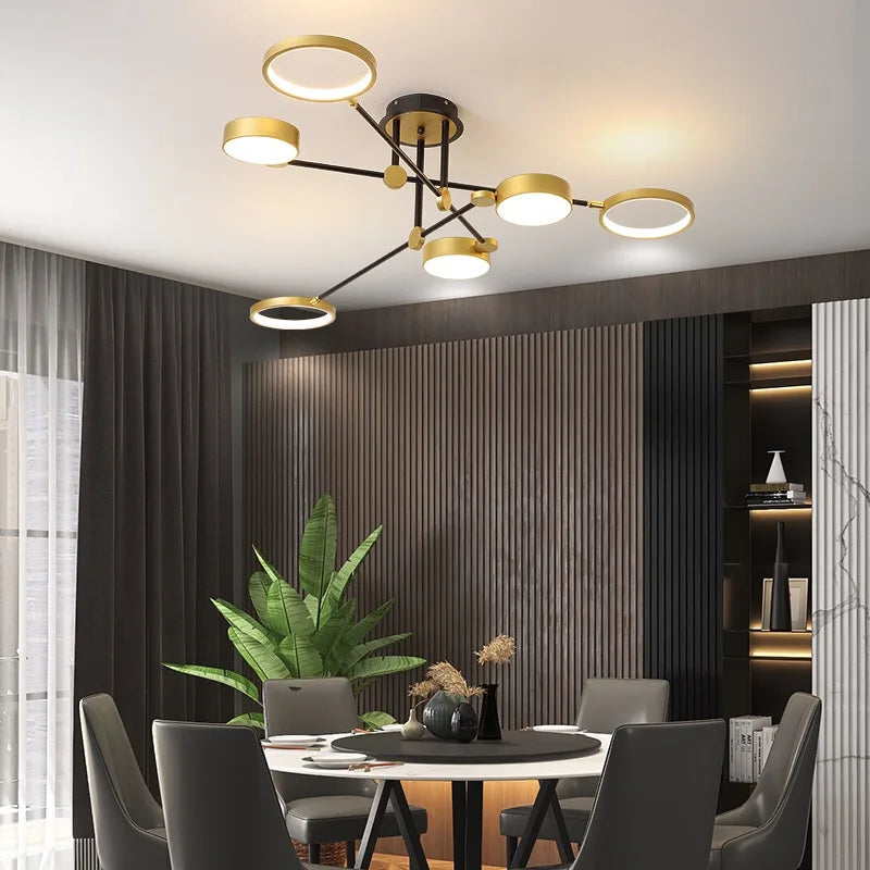 Gold Frame LED Chandelier