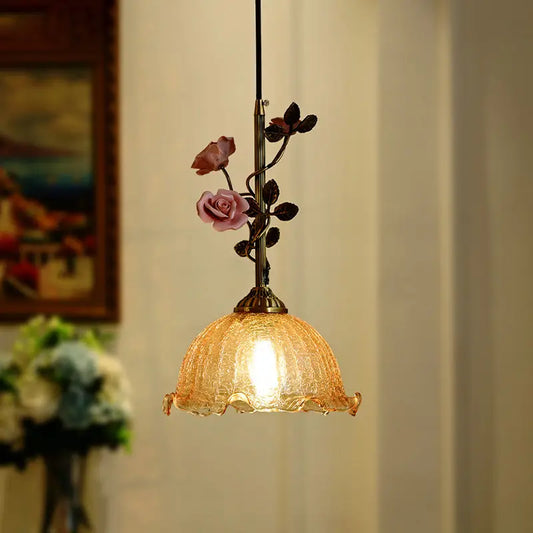 DecorBites™ French Rose Copper Chandeliers: Elegant Vintage Pendant Lights for Home Decor