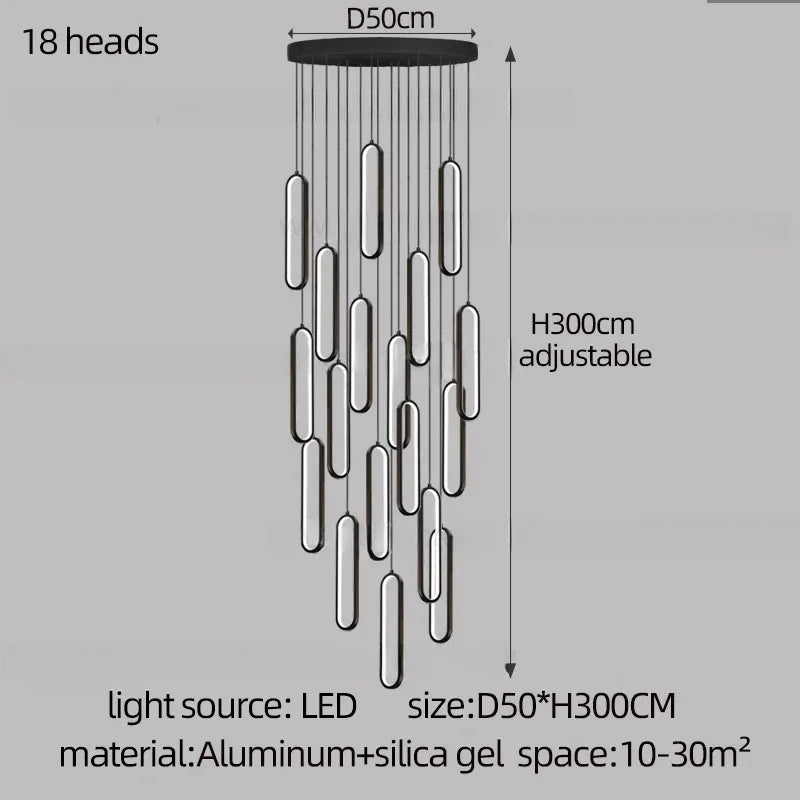 DecorBites™ LED Staircase Branch Chandelier for Modern Living & Dining Rooms