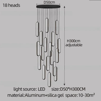 DecorBites™ LED Staircase Branch Chandelier for Modern Living & Dining Rooms