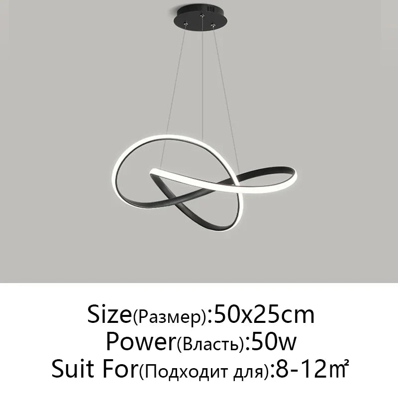 DecorBites™ LED Chandelier Light: Modern Aluminum Acrylic Pendant for Dining Room & Restaurant