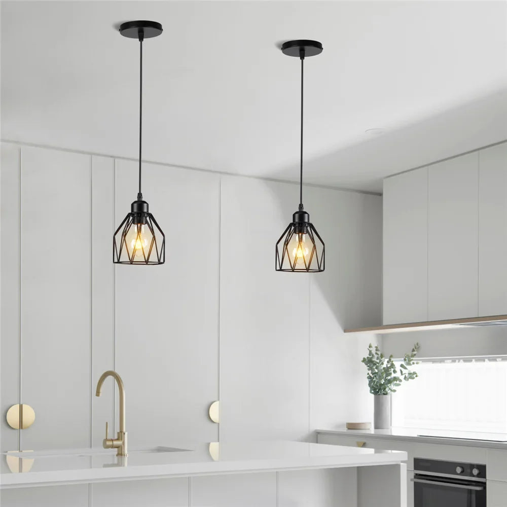 DecorBites™ Industrial Black Mini Pendant Light for Dining Room, Bar, and Clothing Store