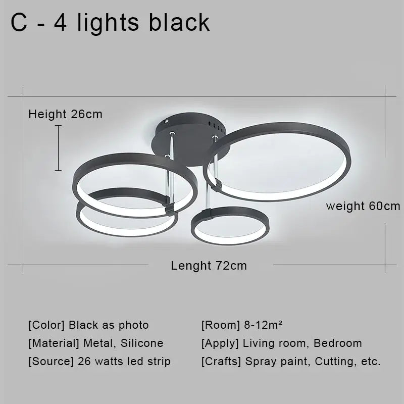 Decorbites™ LED-Deckenleuchter mit Fernbedienung für Wohnzimmer, Schlafzimmer, Küche, Lampe weiß