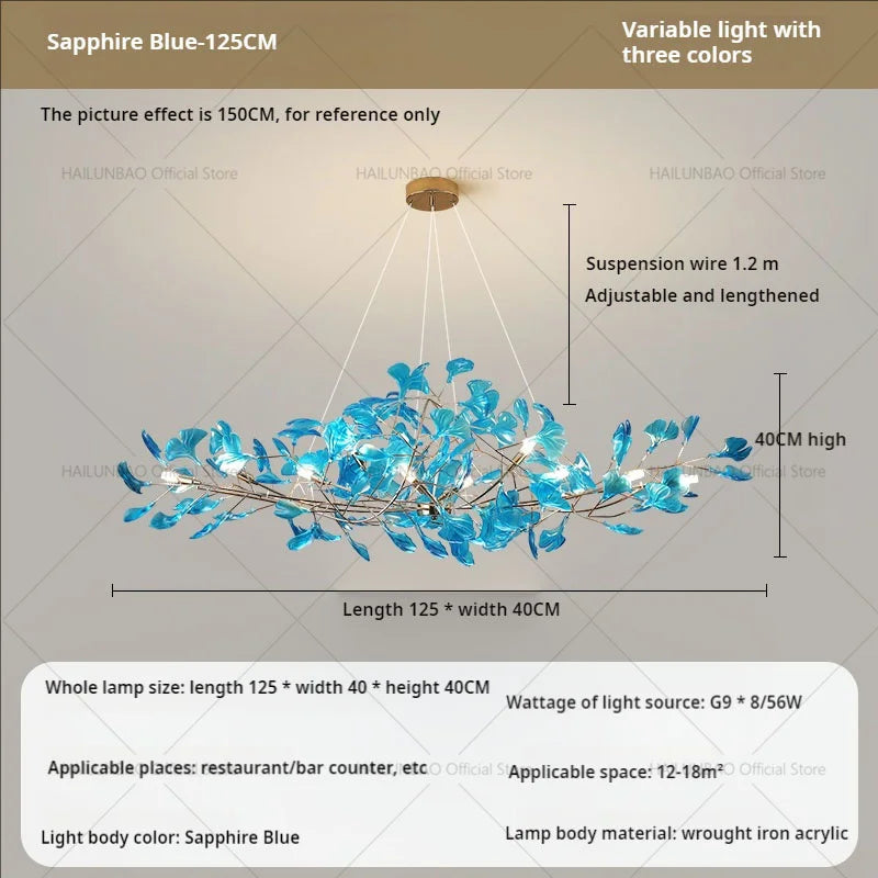 ثريا أوراق الجنكة من ديكوربايتس™: ديكور فني عصري فاخر للمنزل والمطعم والحانة