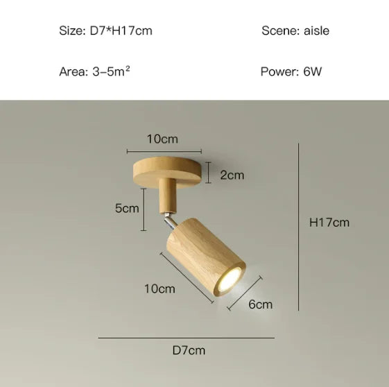 DecorBites™ Nordic WoodenTrack LED Ceiling Spotlight for Home Decor