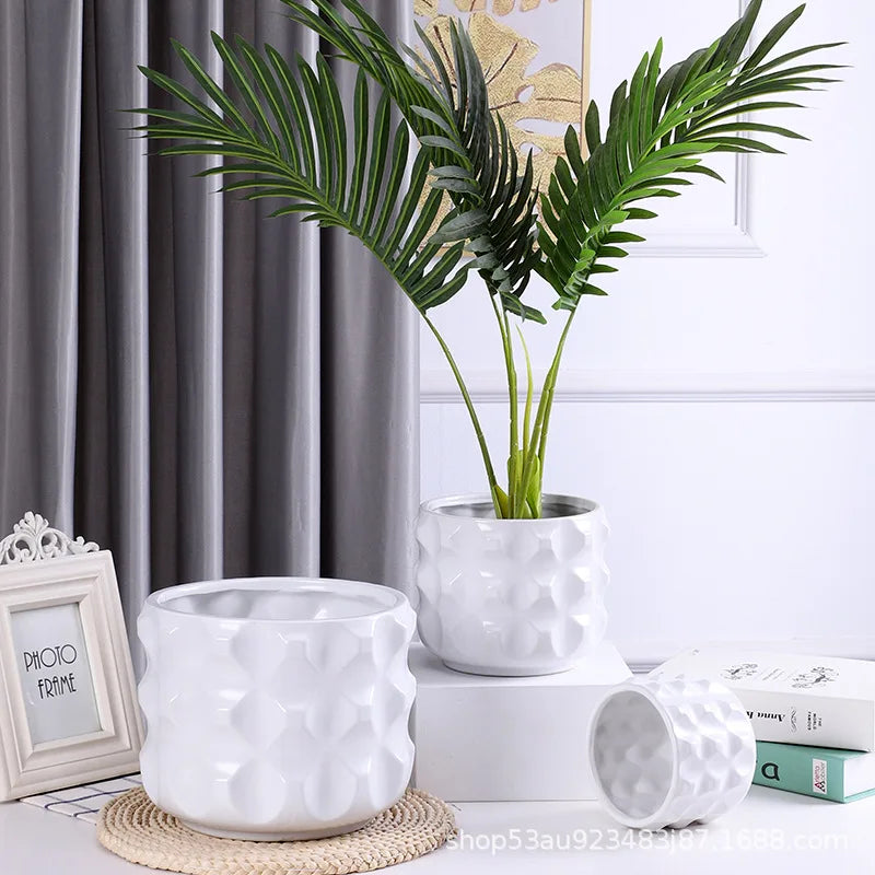 Geometría de Maceta de Flor Cerámica Oro Decorbites™ para Suculentas y Arreglos Florales