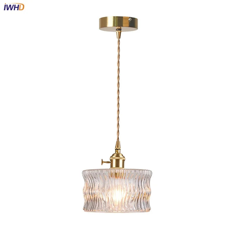 DecorBites™ LED Brass Pendant Lamp Modern Clear Glass Dining Light