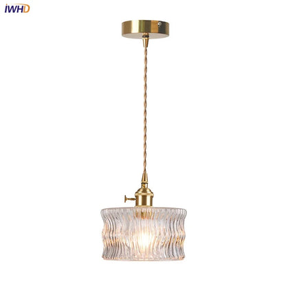 DecorBites™ LED Brass Pendant Lamp Modern Clear Glass Dining Light