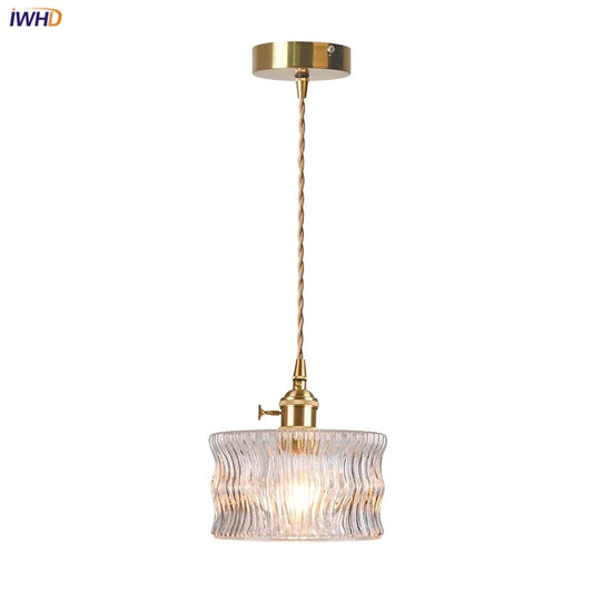DecorBites™ LED Brass Pendant Lamp Modern Clear Glass Dining Light