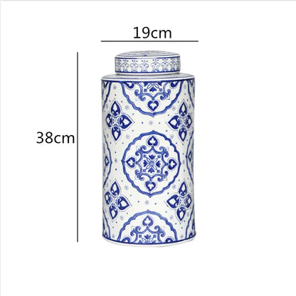 DecorBites™ Chinese Retro Ceramics Golden Vase with Cover for Home Décor and Organization