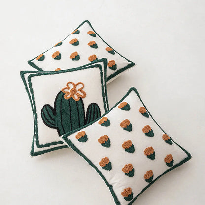 DecorBites™ Cactus Embroidery Throw Pillow Cover Nordic Minimalist Decor for Sofa