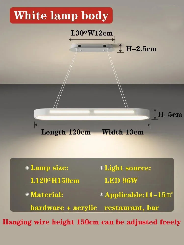 DecorBites™ LED Office Chandelier: Modern Minimalist, Creative & Luxe Dining Room Lighting