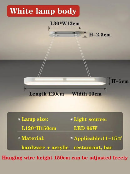 DecorBites™ LED Office Chandelier: Modern Minimalist, Creative & Luxe Dining Room Lighting