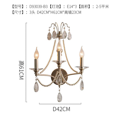 DecorBites™ French Retro Crystal LED Wall Lamp - Luxury Iron Art Decor for Living Room