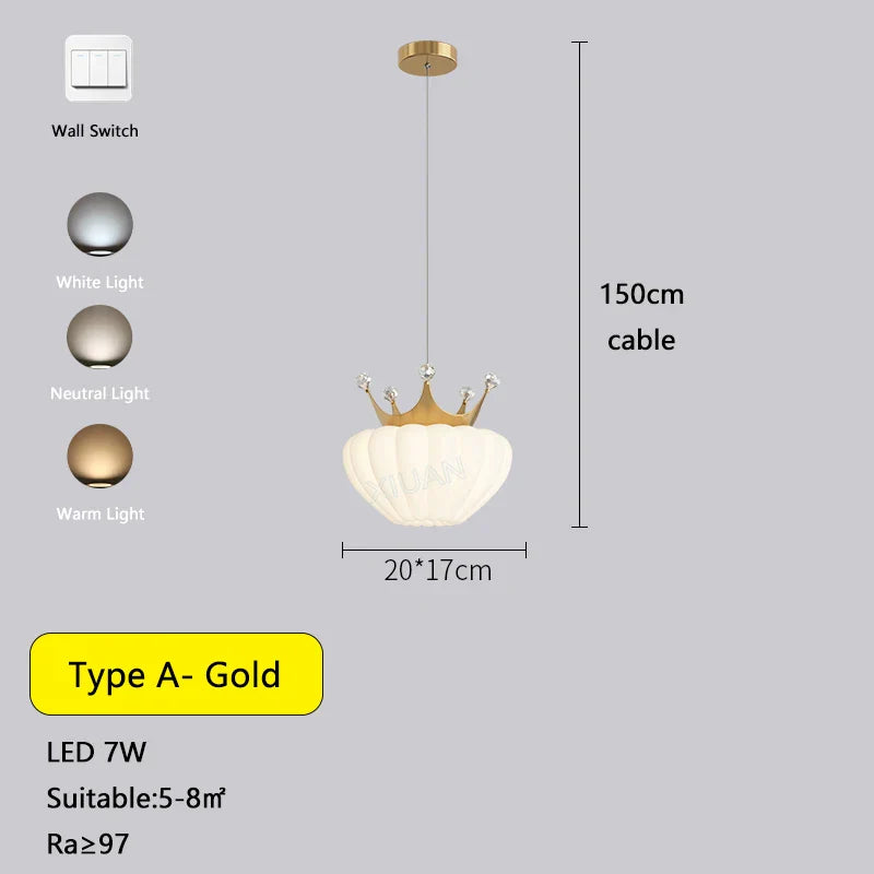 Gold Cloud Pendant Light For Childrens Room