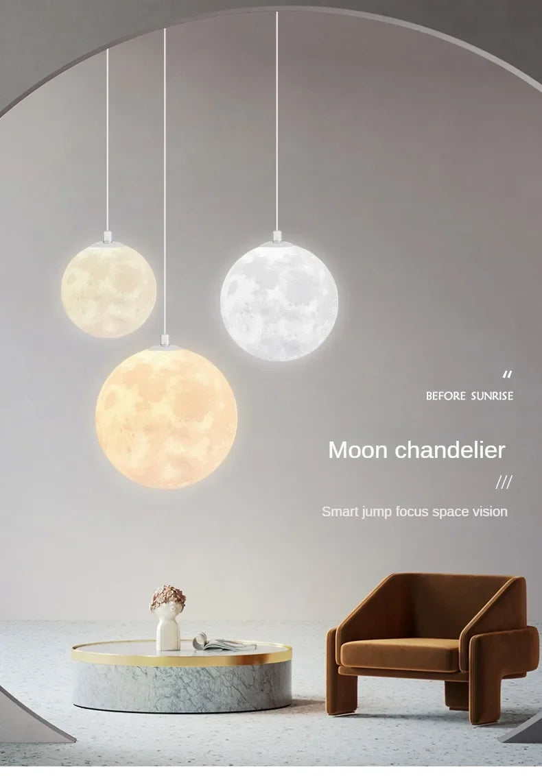 DecorBites™ LED Moon Planet Ceiling Chandelier for Home Decor