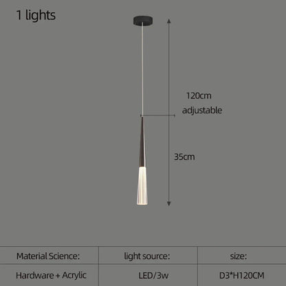 DecorBites™ مصباح مخروطي أكريليك معلق لسلالم الفيلا والمطبخ والمطعم.