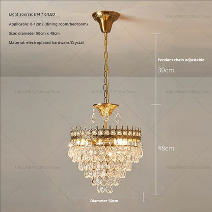 DecorBites™ Crystal Chandelier: Modern Luxury Lighting for Dining, Bedroom, and Living Room